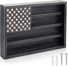 ZAYALI Challenge Coin Display Frame, Holder Wooden American Flag wooden 