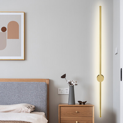 1M Modern LED Light Long Strip Linear Wall Lamp Bathroom Bedroom Sconces Gold