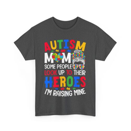 Autism Mom T-shirt, Autistic Mom Raising Hero Autism Awareness Cute Shirt - Picture 7 of 9