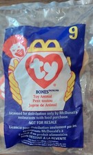 Vintage 1998 McDonald's Happy Meal Toy Ty Beanie Baby BONES the Puppy Dog 9 NIP