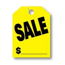 SALE $ Price - Jumbo Car Mirror Hang Tags Sale Pricing Signs (50 Per Pack)