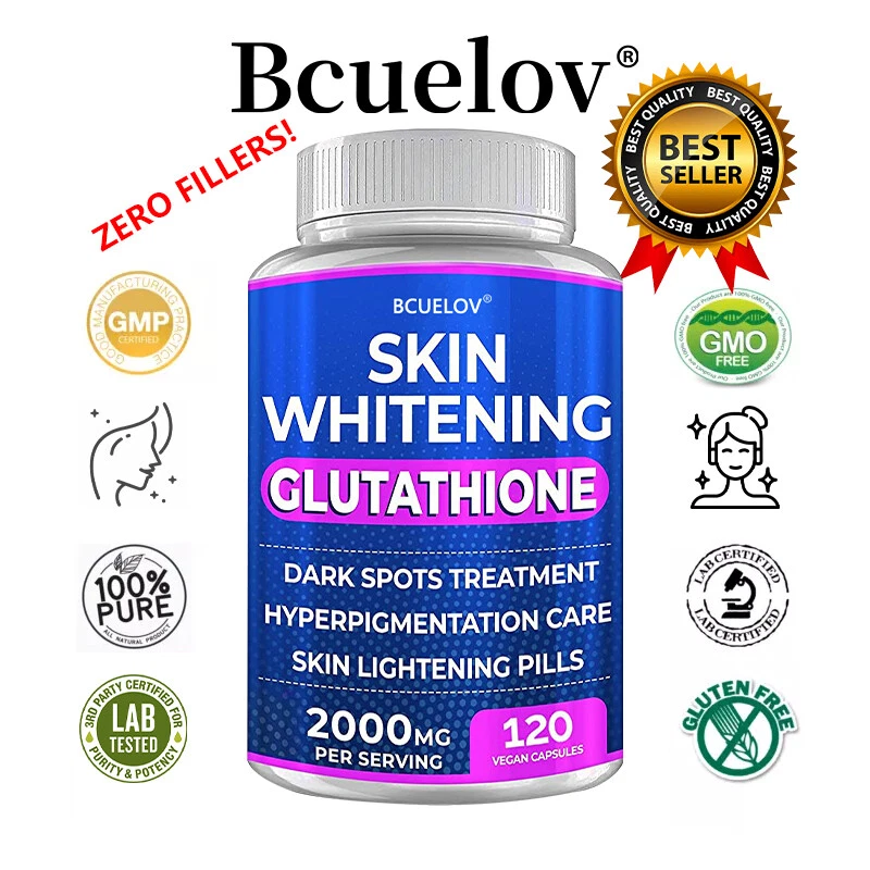 BCUELOV L-Glutathion 2000 Mg Kapsel Lebergesundheit Starkes Antioxidans, Anti-UV