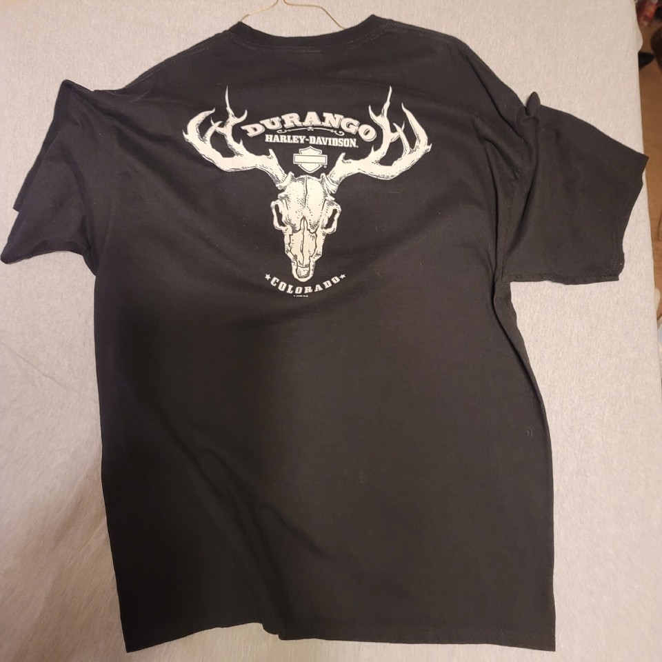 vintage harley davidson t shirt DURANGO COLORADO 2009 sz XL Dual Sided