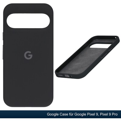 Original Google Pixel 9 / 9 Pro Case Backcover Silikon Hülle obsidian