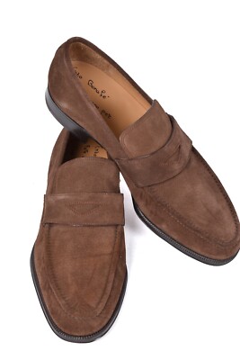 NEW Enzo Bonafe penny loafer shoes US 8 UK 7 EU 41 brown suede leather sole