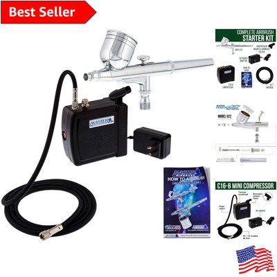Precision Airbrushing System Kit with Portable Compressor - Dual-Action Airbr...