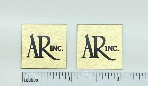 Small AR Inc. Acoustic Research Speaker Badge Logo Emblem Turntable PAIR