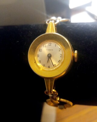 Vintage Womens Timex Watch Gold Two Tone Manual Wind Up