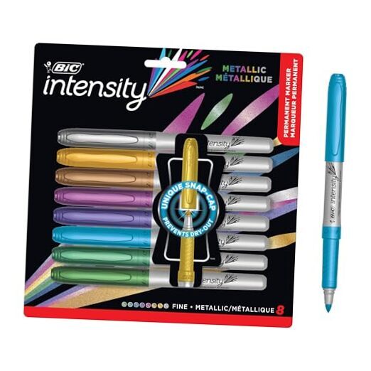 Intensity Metallic Permanent Markers, Fine Point, 8-Count 1 Count (Pack of 8)