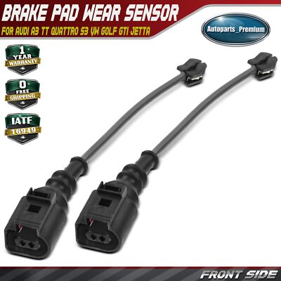 2x Front Disc Brake Pad Wear Sensor for Audi A3 TT Quattro S3 VW Golf GTI Jetta