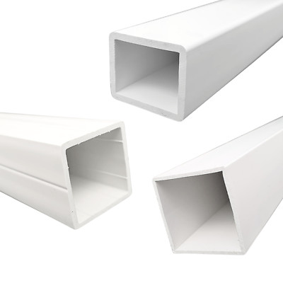 PVC Vierkantrohr weiß Kunststoff Pfosten Profil -   7,5-120mm - 10-200cm Länge