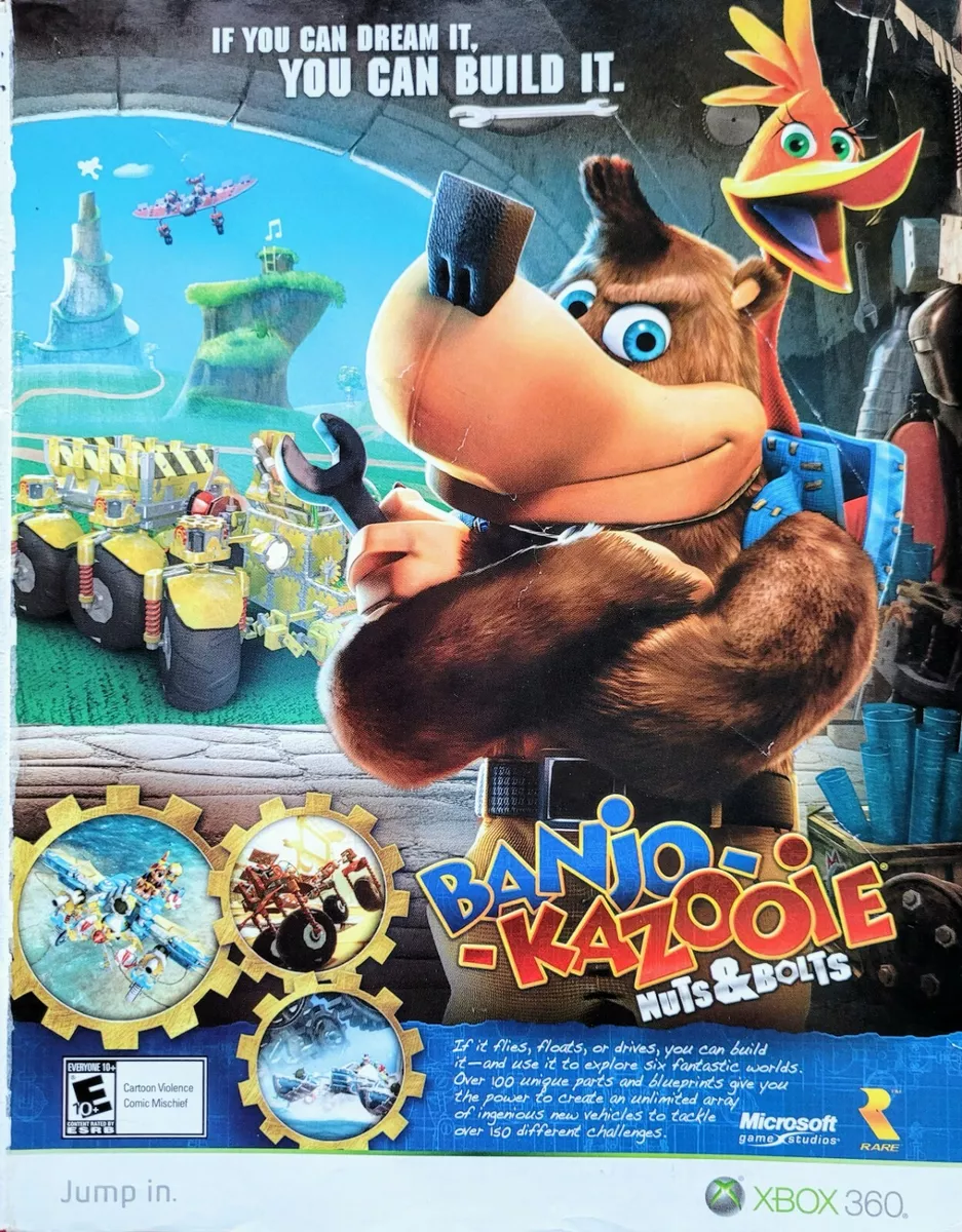 2008 BANJO-KAZOOIE Nuts & Bolts Xbox 360 Video Game= Promo Print AD /  POSTER