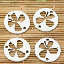12pcs 22mm tibetan silver tone 2sided round hollow charm connector EF1514