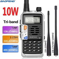 BAOFENG UVS9 PLUS TRI-BAND 136-174/220-225/400-520MHZ 10W 2800MAH WALKIE TALKIE 