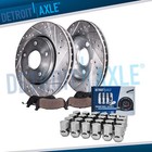 5-Lug Rear Drilled Rotors & Brake Pads with 24pc Lug Nuts for 2012-2018 Ram 1500