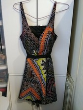 Guess Sleeveless Open Back Adorable Multi-Colored Flared Skirt Dress Size 4