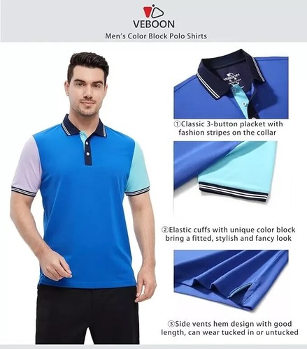Polo uomo VEBOON manica corta misto cotone - Foto 4 di 6