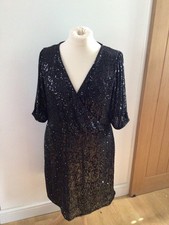 glamorous ladies black sequin dress size 22