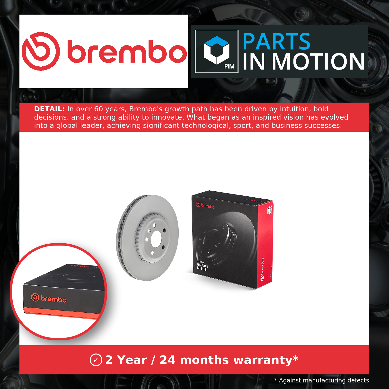 09.C981.23 Brake Disc x2 Front Coated Fits Land Rover Discovery Sport By Brembo - Image 6