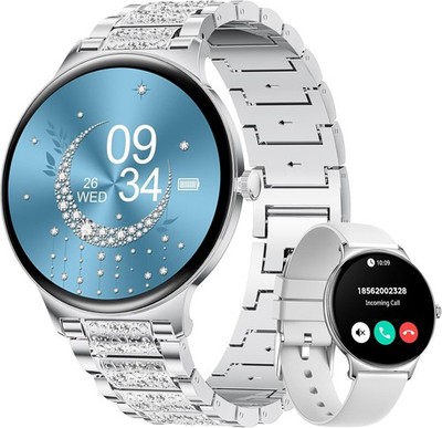 Smartwatch Damen Frauen mit Telefonfunktion Armbanduhr für iPhone Samsung Huawei
