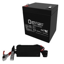Mighty Max 12V 5AH Battery Compatible With Solar Power 12V 1Amp Charger