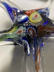 Vintage Cobalt Blue & Millefiori Blown Glass Starfish Murano Style
