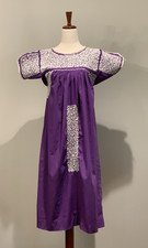 Vintage Oaxacan Mexican Embroidered Midi Dress S/M