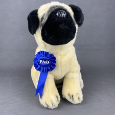 FAO Schwarz Toys R Us 2012 PUG Puppy Dog 10" Plush Stuffed Animal Toy - Mint
