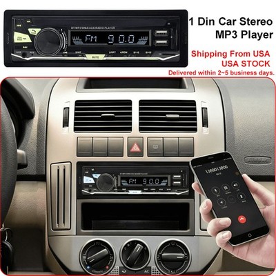 Single DIN Car Stereo Bluetooth Receiver with USB FM Aux SD Input Radio Palyer