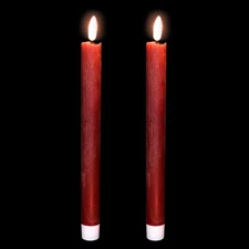 Flameless Taper Candles with Timer, 2 Pack Battery Operated Flameless Flickering