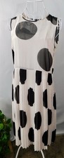 Baum und Pferdgarten Polka Dot Pleated Midi Dress EU 40 UK 10 Cream Black