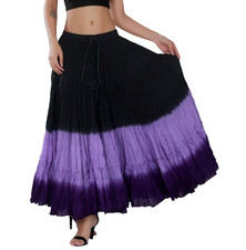 Wevez 25 Yard Belly Dance Skirts Triple Dye Style black lilac purple gypsy skirt