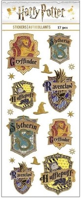 Harry Potter Crests, Sticky Pix Faux Enamel Stickers 8''x3'' - Paper House STFE029