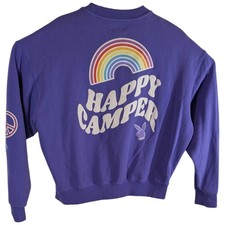 Oversized Purple Playboy Sweatshirt Womens Small 2XL Cropped Pacsun Happy Camp