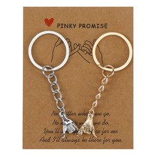 Matching Couple Keychain Gifts for Boyfriend Girlfriend Small, Gold Silver