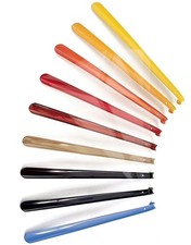 24-Inch Plastic Long Handled Shoe Horn w/ Hook Handle 9 Colors 