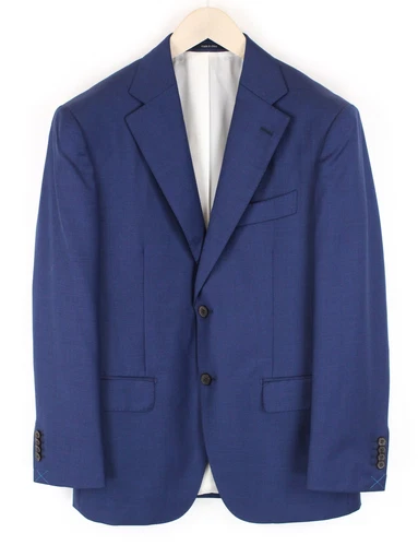 Blazer Pour Homme SUITSUPPLY Napoli UK38S Bleu En Laine Pure À Revers Simple