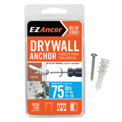Twist-N-Lock 75 Lbs. Drywall Anchors (20-Pack)