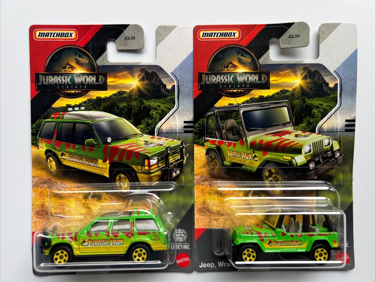 2025 MATCHBOX JURASSIC WORLD REBIRTH FORD EXPLORE & JEEP WRANGLER
