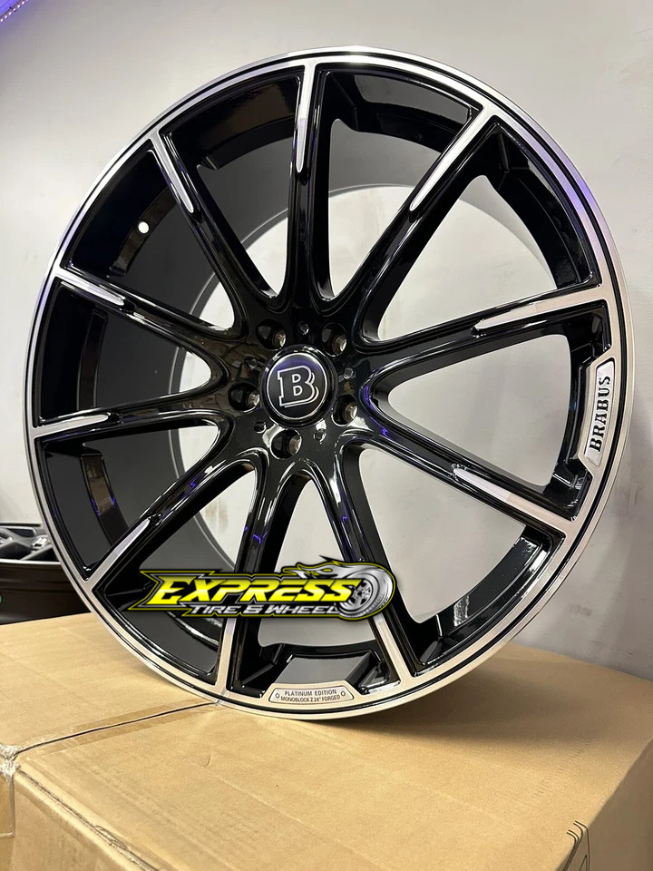 24" Wheels W Mercedes G Wagon Brabus Black Machined 5x130 84.1 24x10