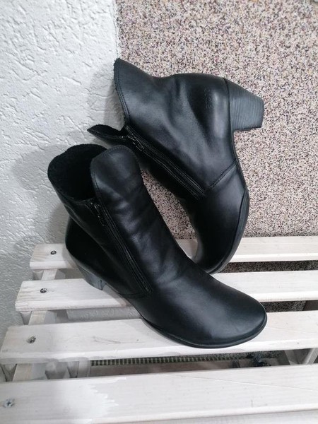 Women Arche Boots Black Leather 38.5 #4CV3