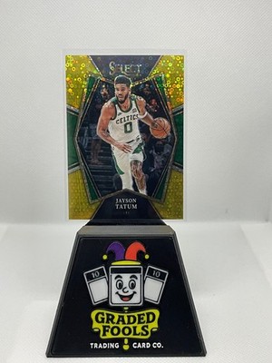 2021-22 Panini Select #172 - Jayson Tatum -  Premier Level Gold Disco Prizm 8/10