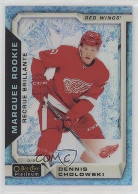 2018 O-Pee-Chee Platinum Arctic Freeze 62/79 Dennis Cholowski #195 Rookie RC av1