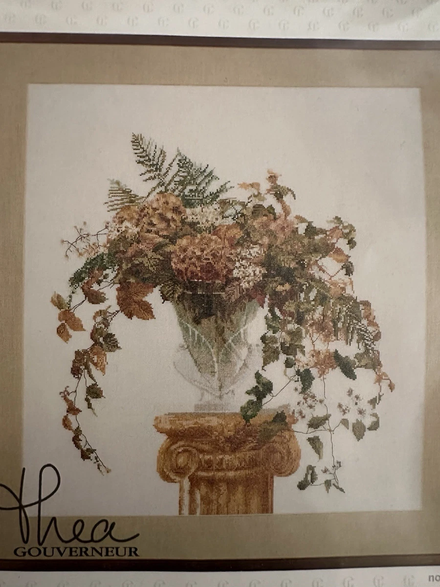 NEW Thea Gouverneur Counted Cross Stitch Kit 1083 AUTUMN HERFST BOUQUET 53x56 Cm