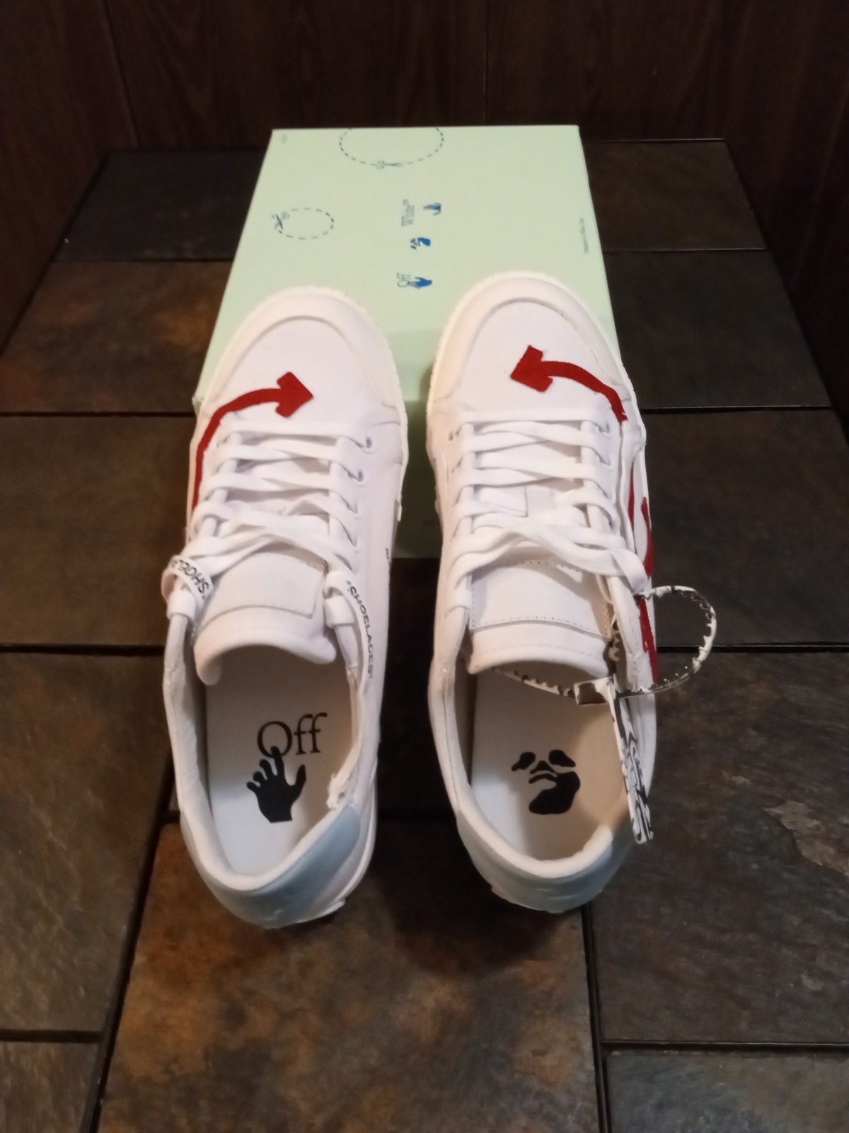 Off-White Arrow Vulcanized Low "Rare" White-Red size 9 (42) image 4