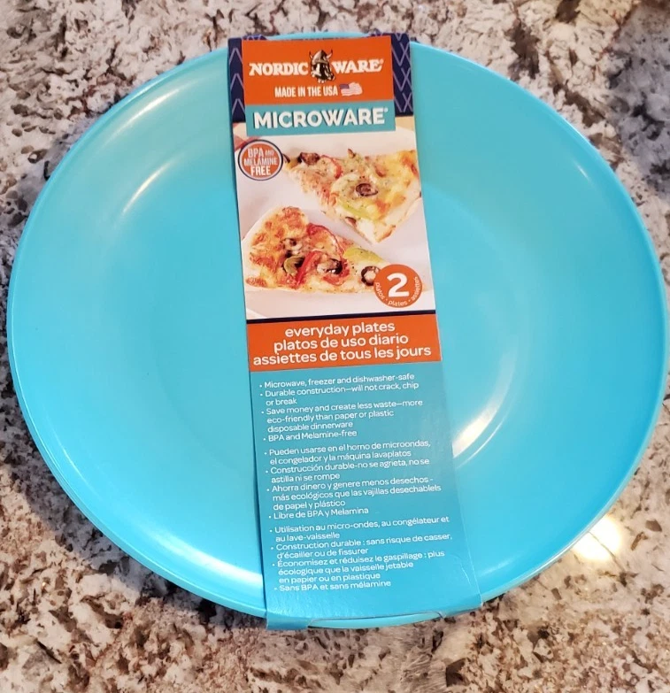 Nordic Ware Microwave BPA Everyday Free Robin Egg Blue Plates (6) (4) Bowls USA - Image 3 of 4