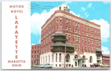 Vintage Lafayette Motor Hotel Marietta Ohio Postcard 1960s Scenic