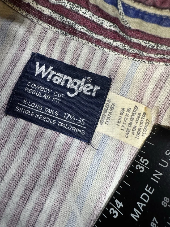 WRANGLER Shirt Men's Large Aztec Western VTG Rodeo Cowboy Work Outdoor - Image 3 of 4