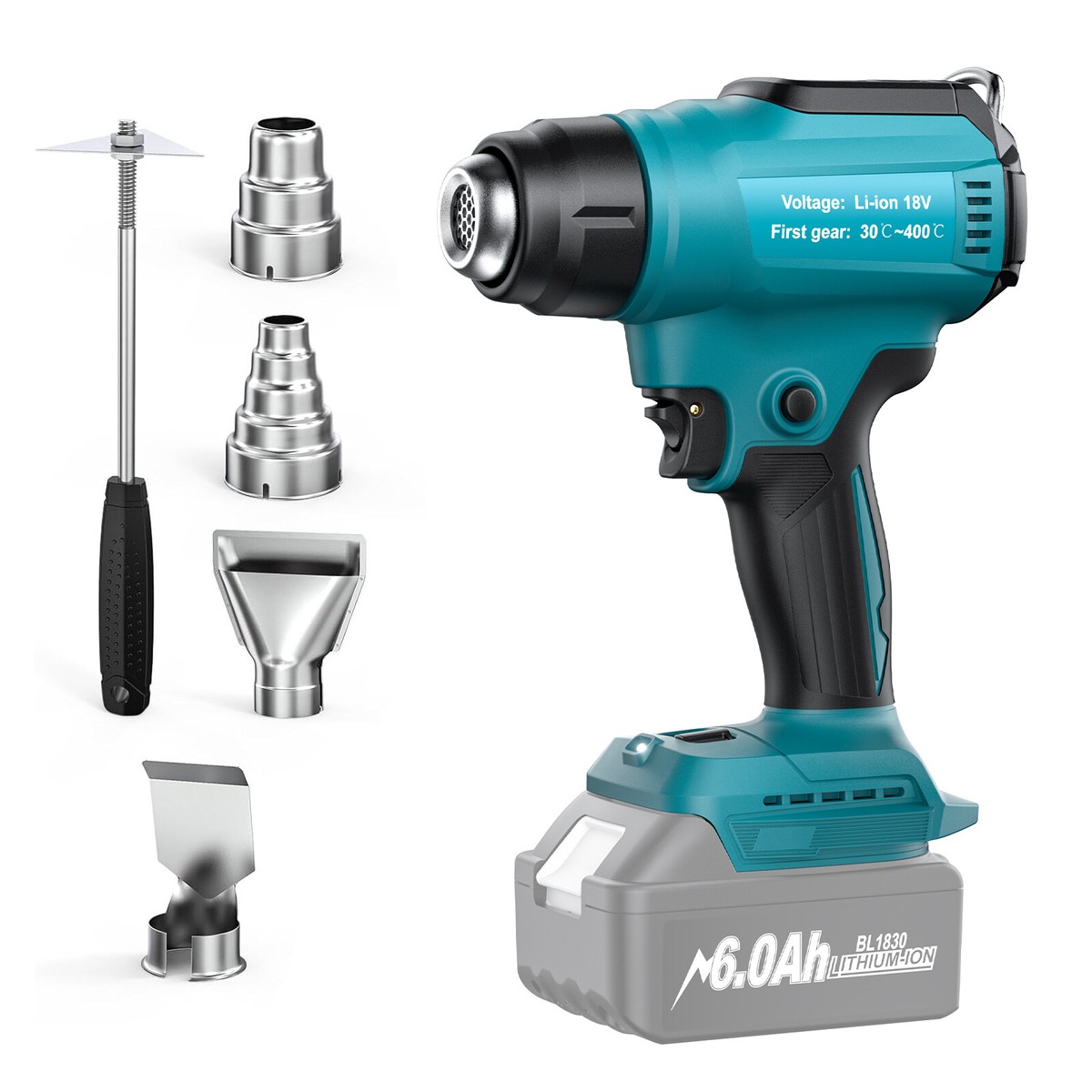 Heißluftpistole Für Makita 18V Akkus – Kabellos, 2500 W, Bis