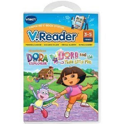 VTECH V.Reader Dora The Explorer and the Three Little Pigs 3-5 Years NEW